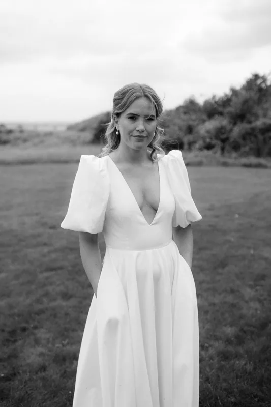 Black and white bride portrait